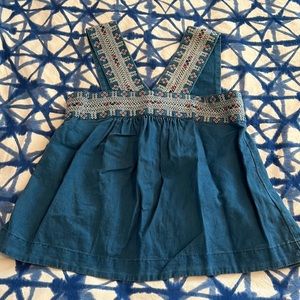 Madewell Denim Embroidered Top